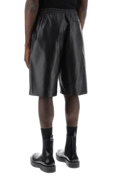 Leather Bermuda Shorts For  - Black