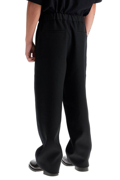 Wool Gabardine Trousers For  - Black