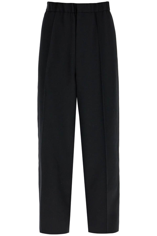 Wool Gabardine Trousers For  - Black