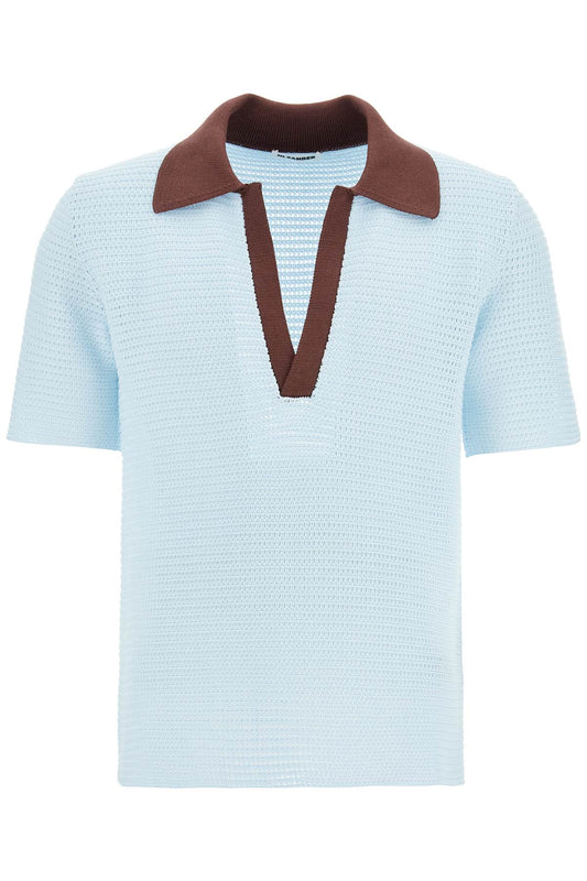 Short-sleeved Polo Shirt In Perfor  - Light Blue