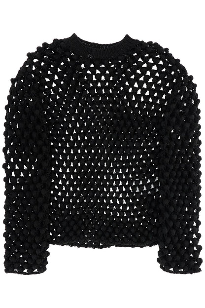 Popcorn Stitch Sweater  - Black