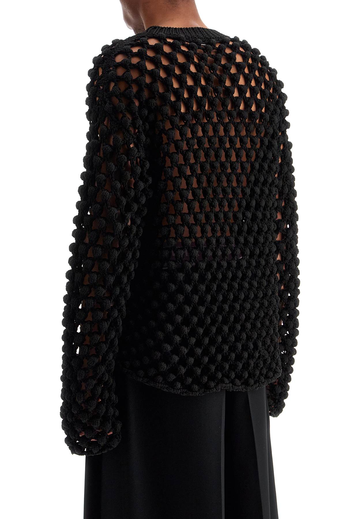 Popcorn Stitch Sweater  - Black