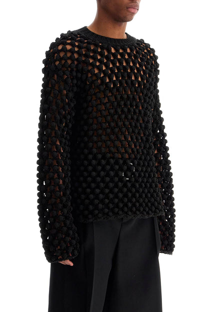 Popcorn Stitch Sweater  - Black