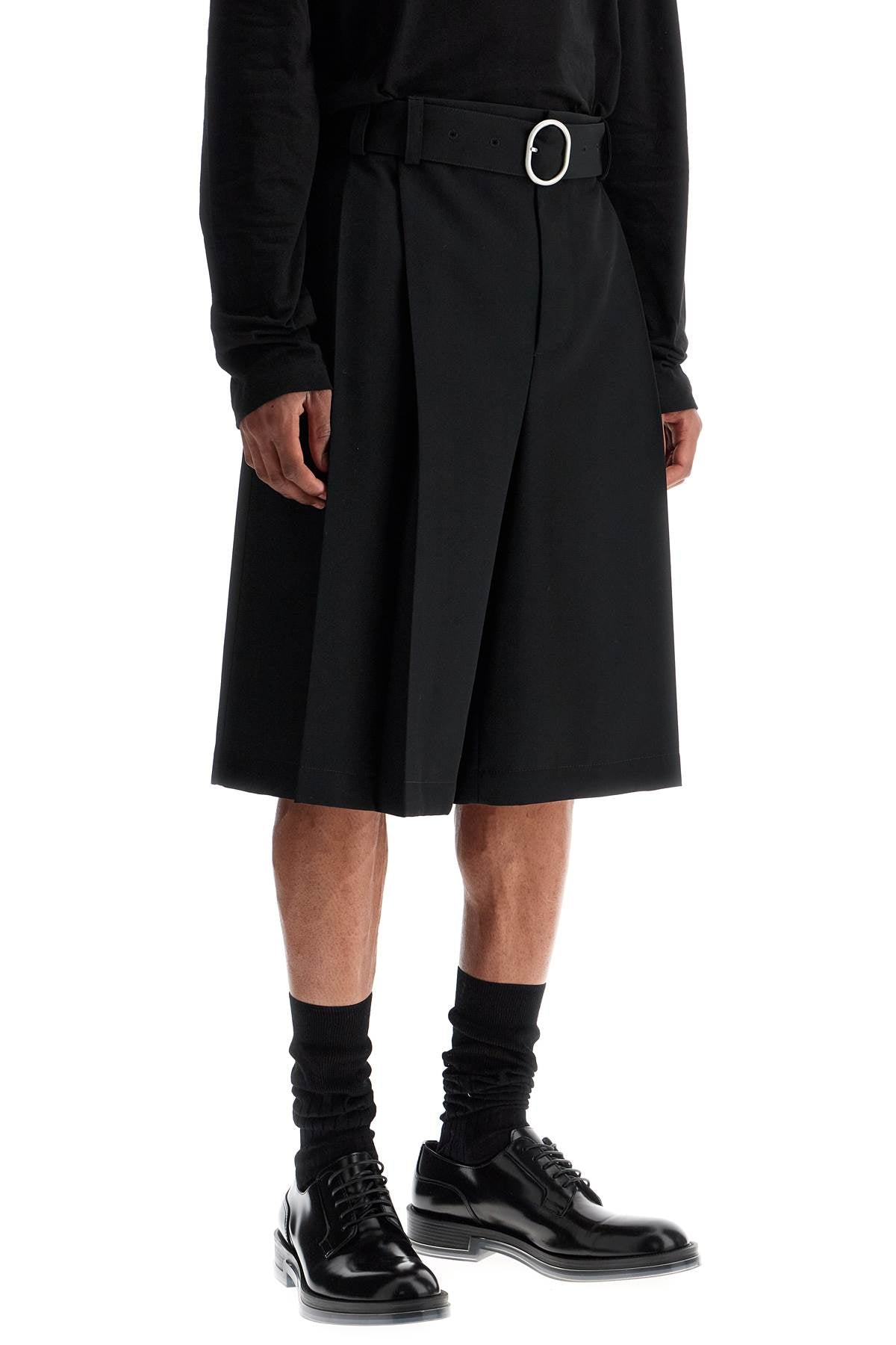 Gabardine Bermuda Shorts  - Black