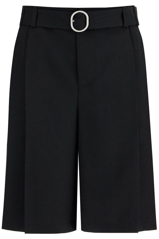 Gabardine Bermuda Shorts  - Black