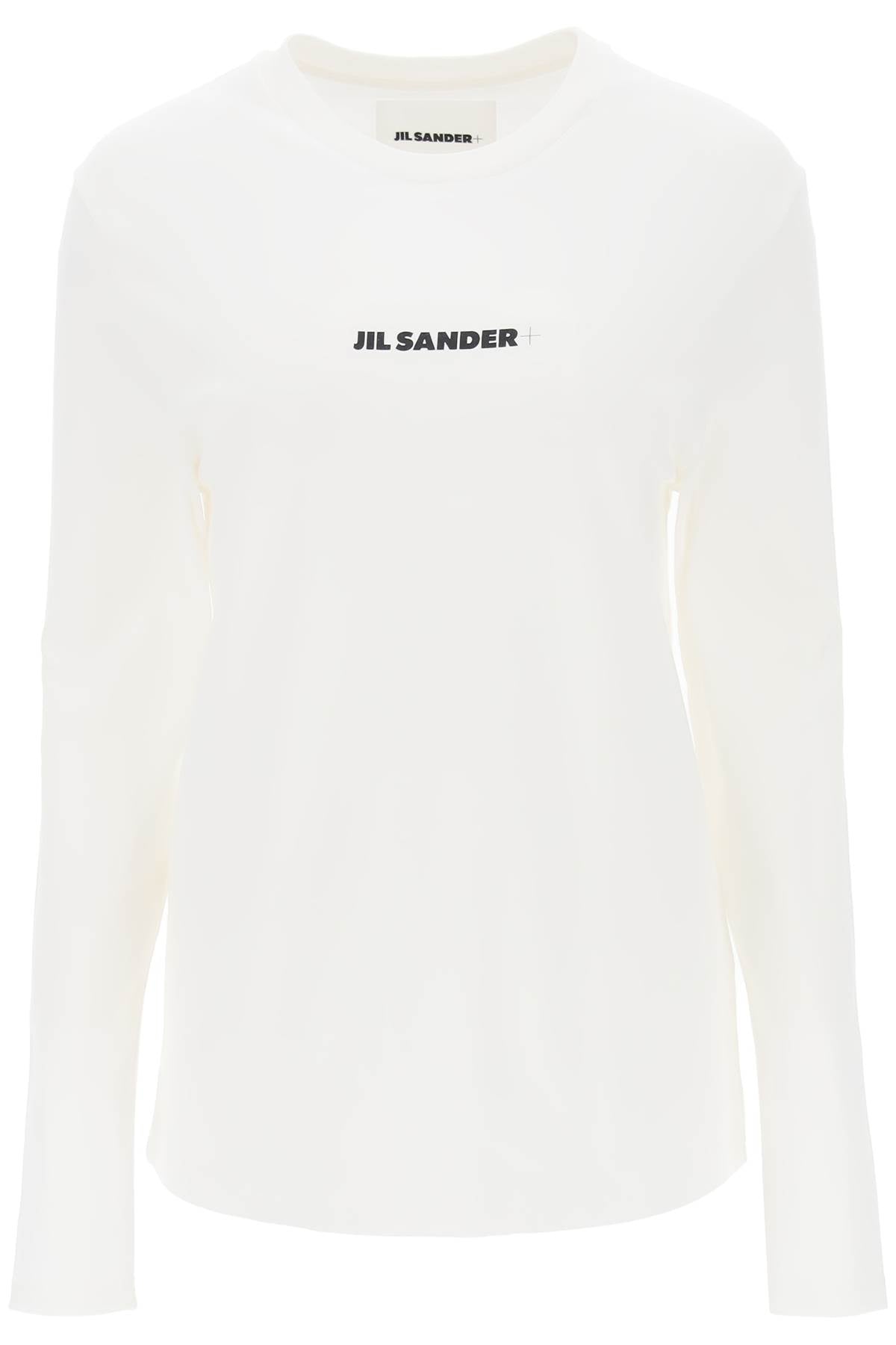 Logo Print Long Sleeve T-shirt  - White