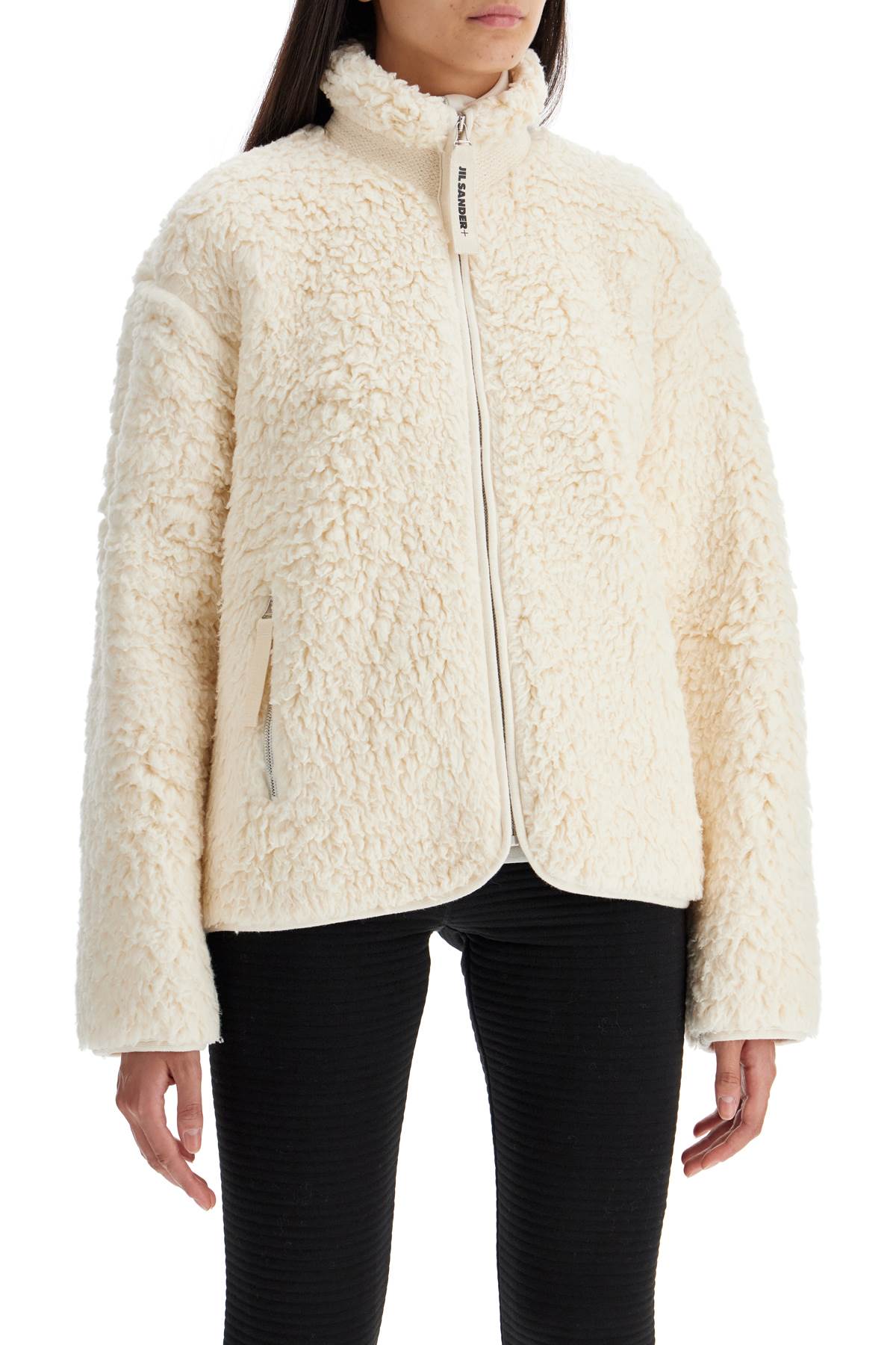 Jacket In Teddy Knit  - White