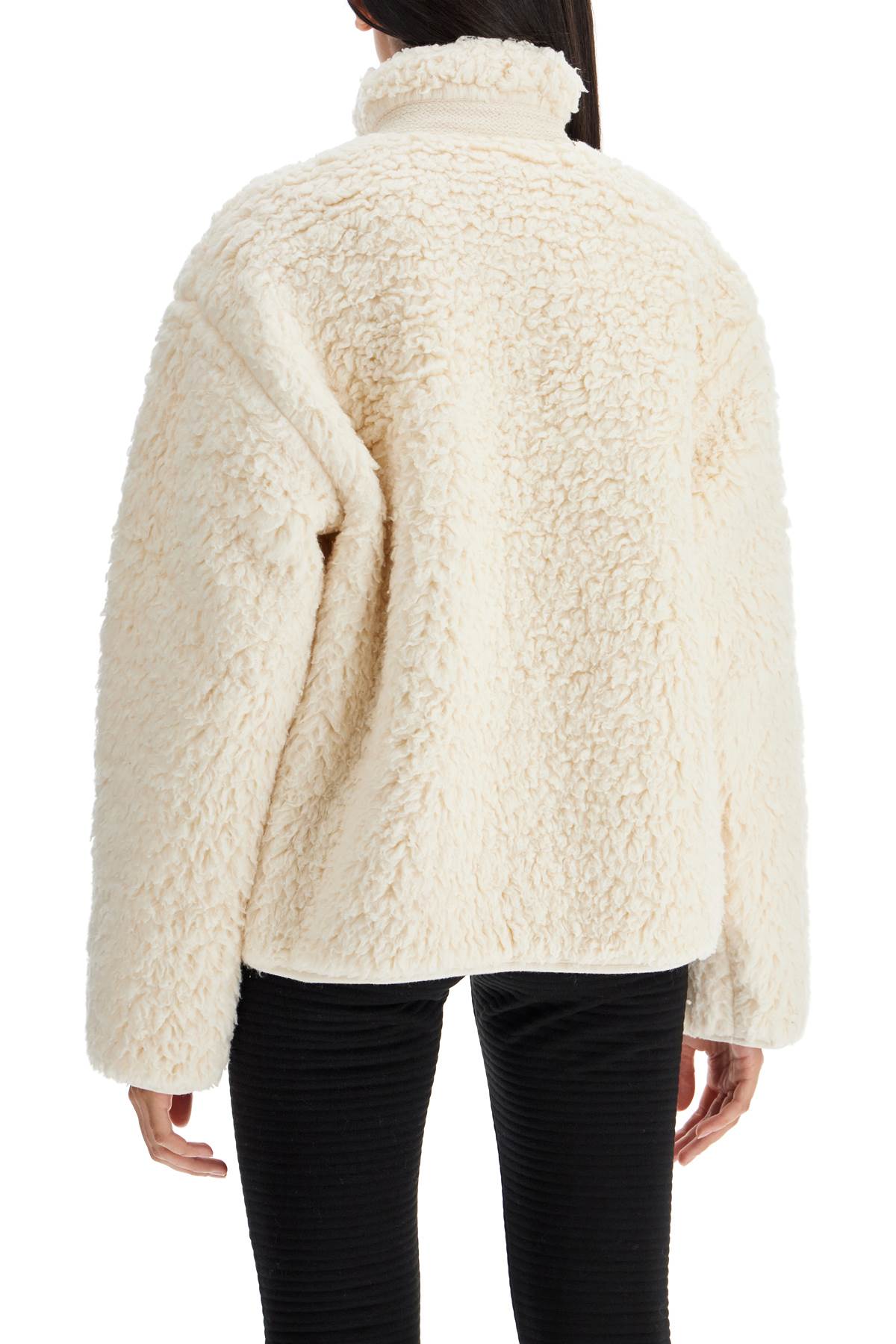 Jacket In Teddy Knit  - White