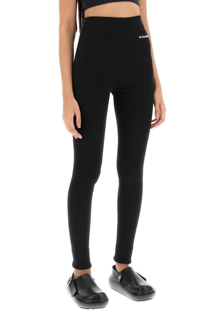 Rib Knit Leggings  - Nero