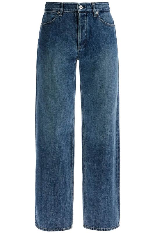 Loose Fit Straight Cut Jeans  - Blue