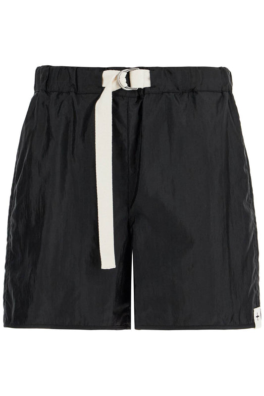 Silk And Nylon Shorts With Belt In A  - Black