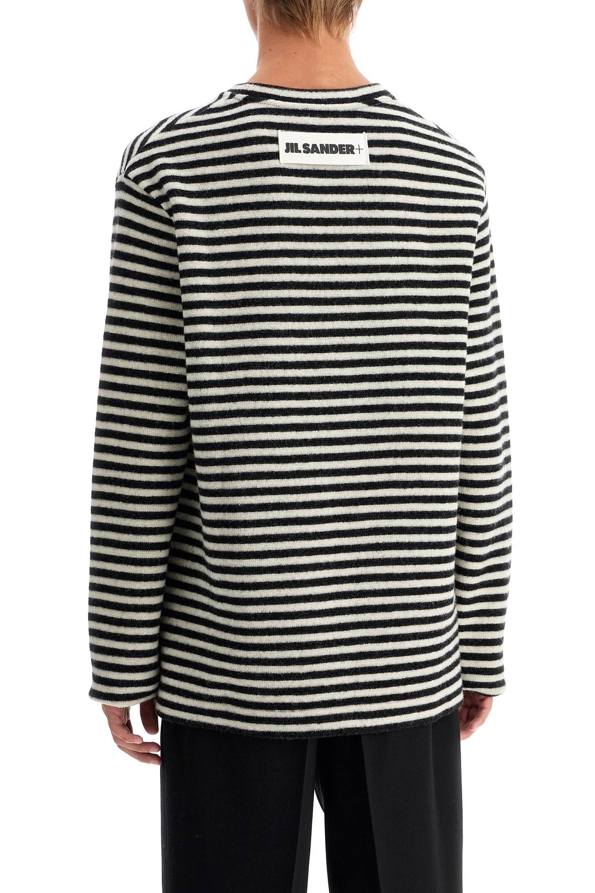 Striped Wool Sweater  - White