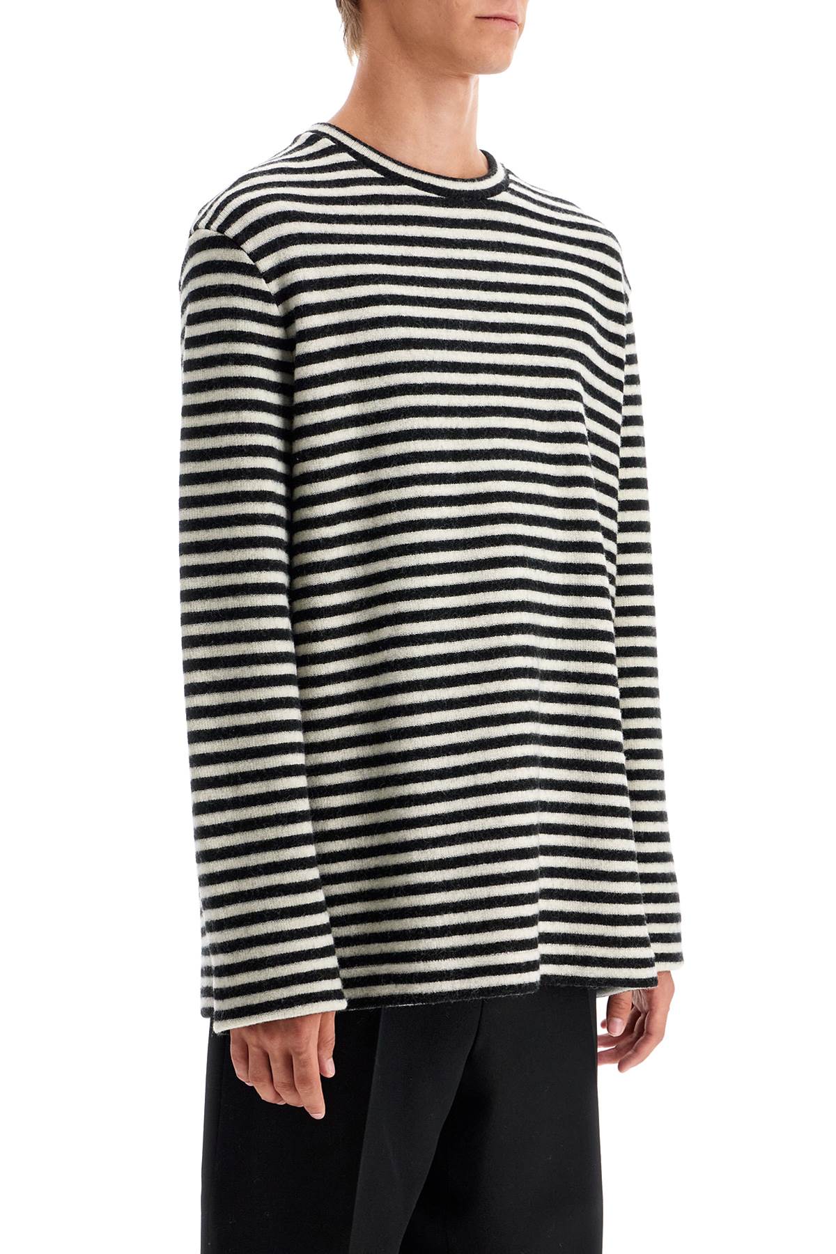 Striped Wool Sweater  - White