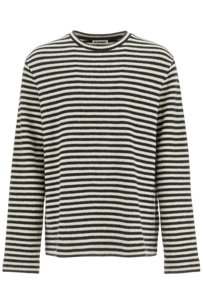 Striped Wool Sweater  - White