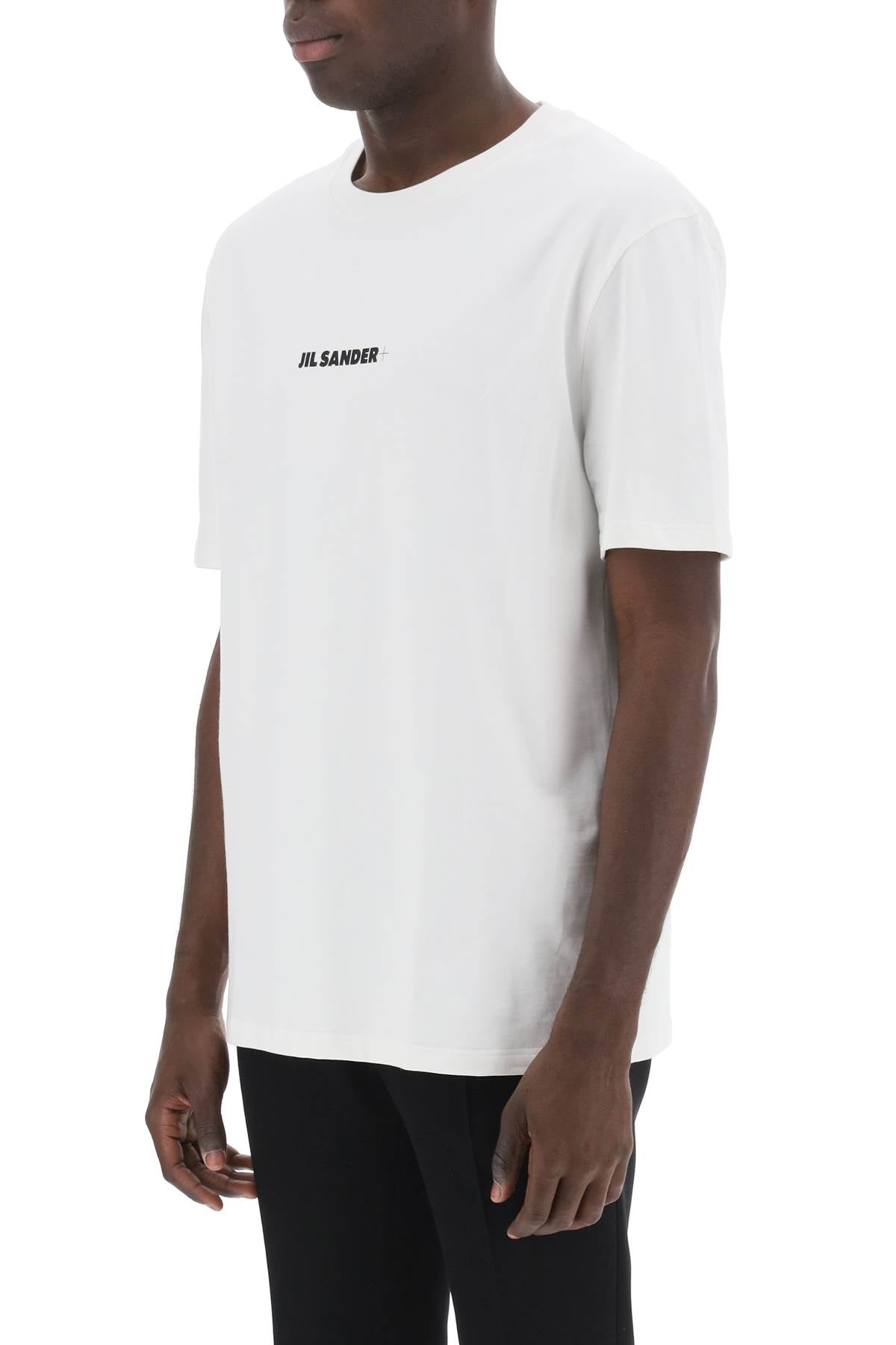 T-shirt With Logo Print  - White