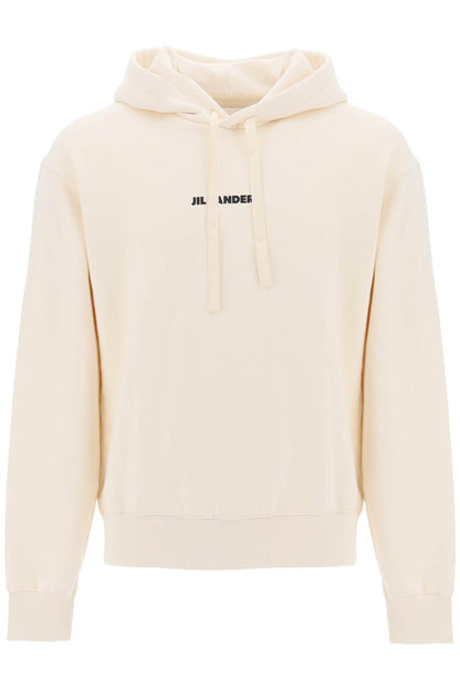 Hoodie With Logo Print  - White