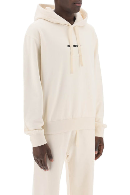 Hoodie With Logo Print  - White