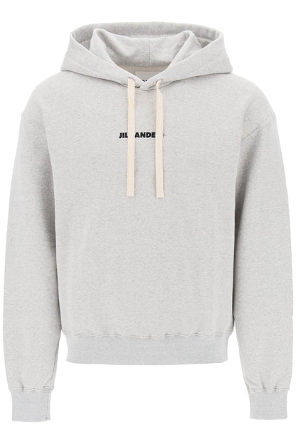 Hoodie With Logo Print  - Grey