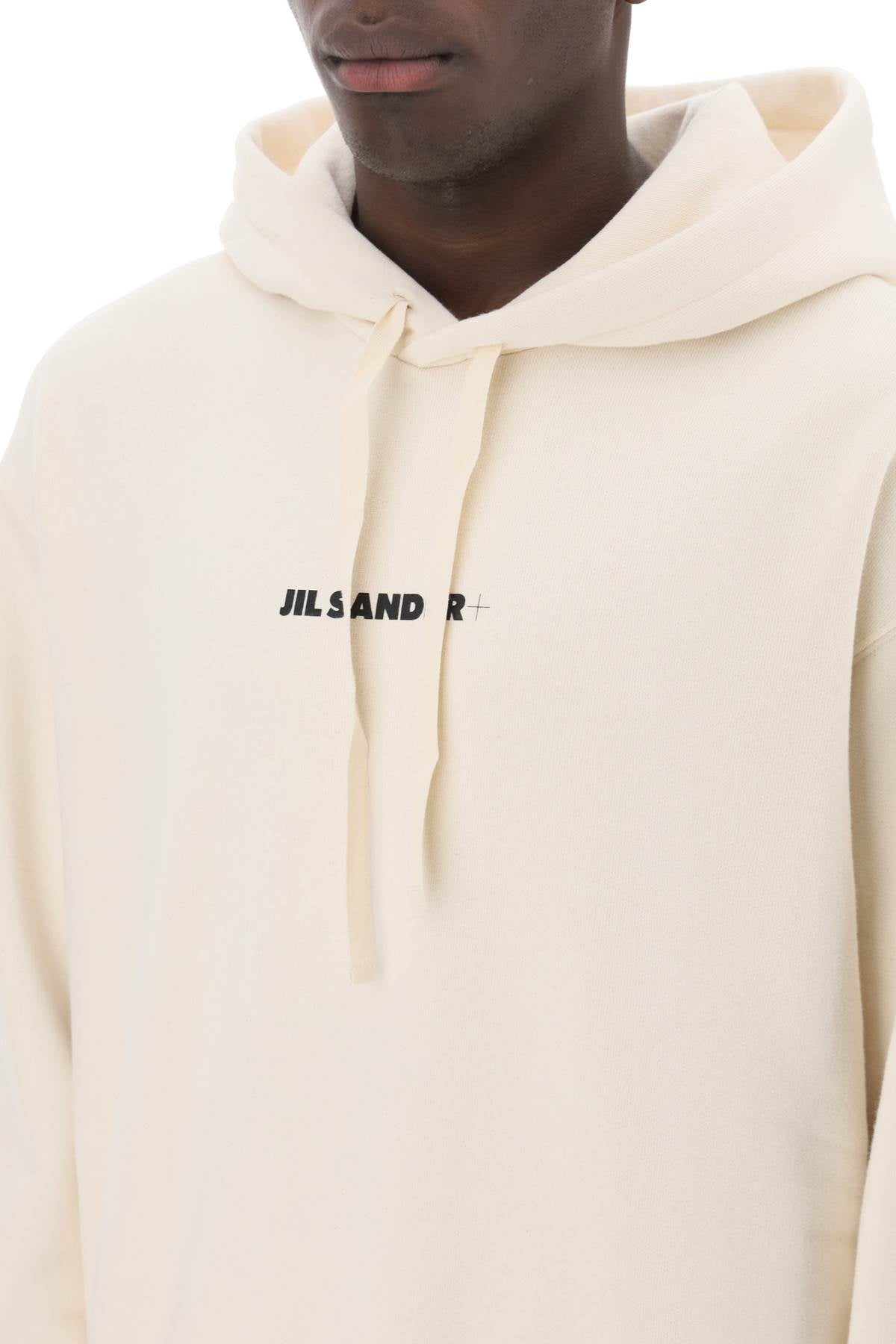 Hoodie With Logo Print  - White