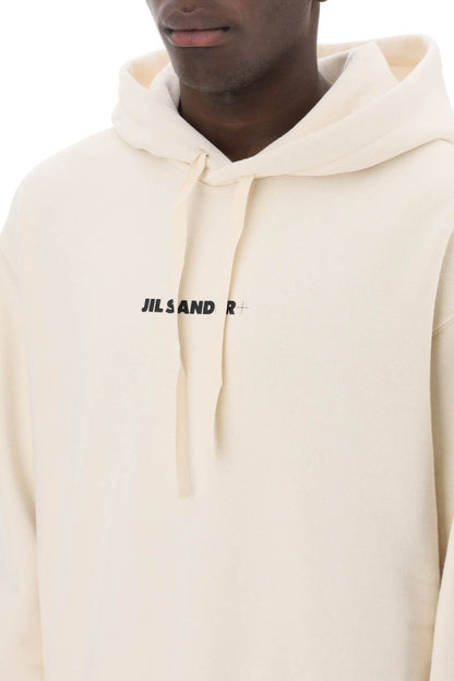 Hoodie With Logo Print  - White