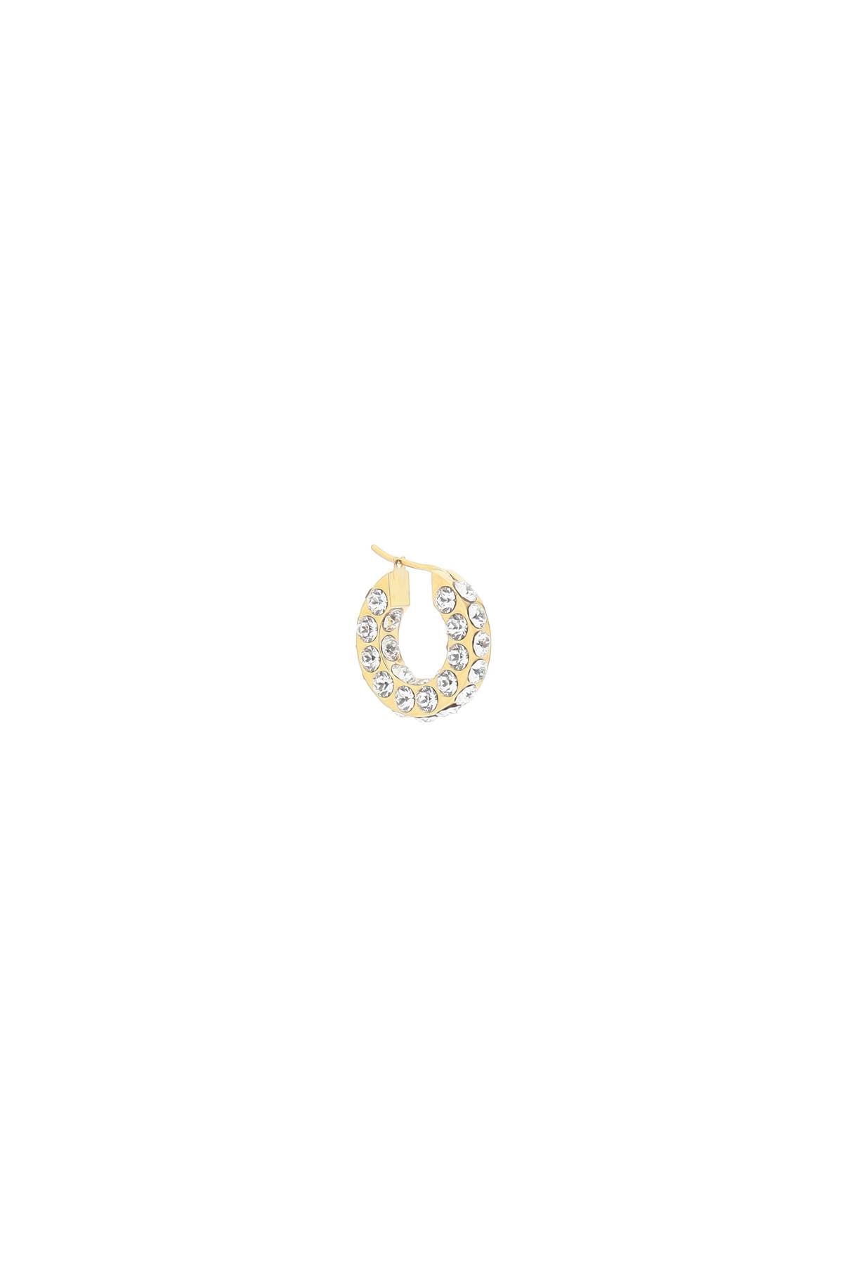 Small Jahleel Hoop Earrings With Crystals  - Gold