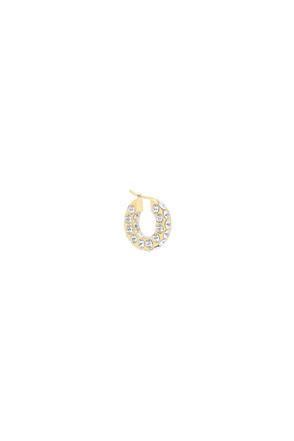 Small Jahleel Hoop Earrings With Crystals  - Gold