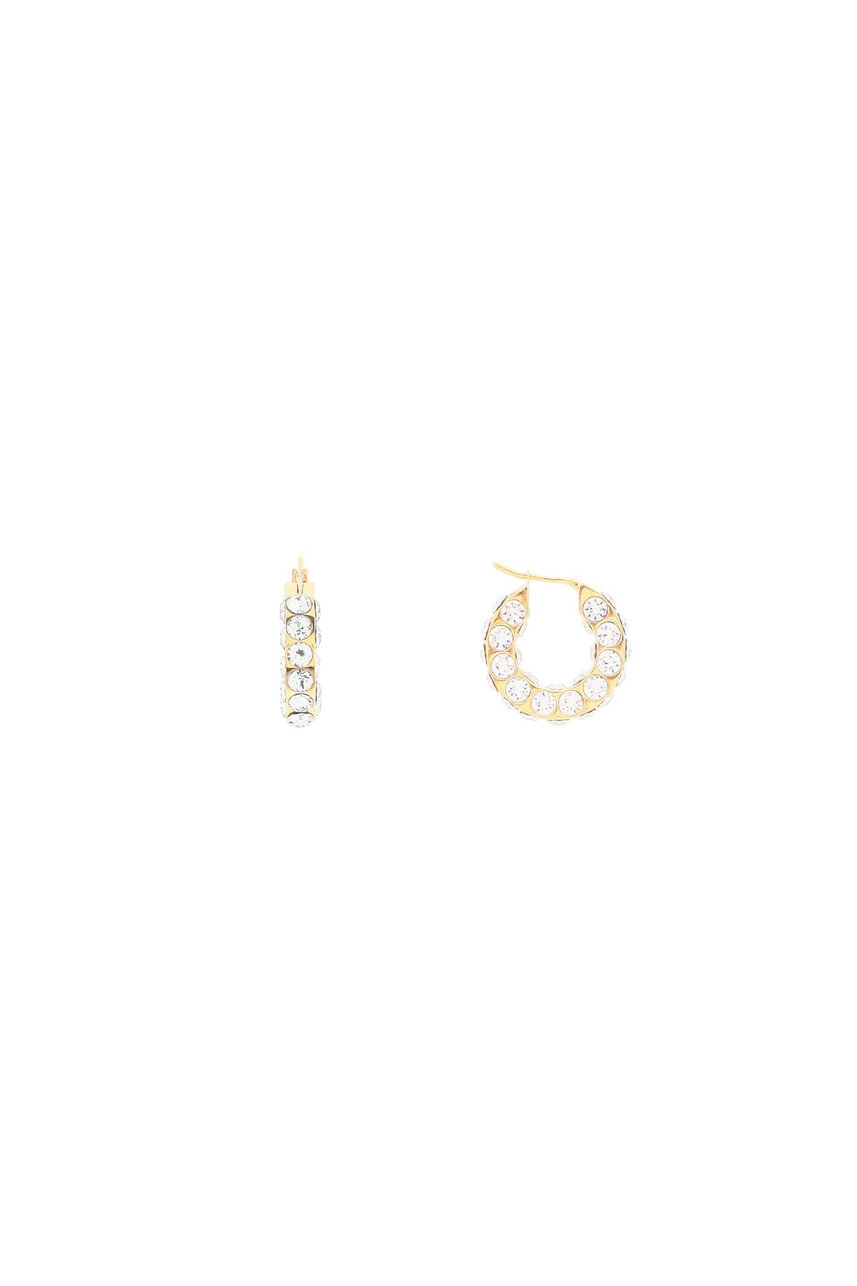 Small Jahleel Hoop Earrings With Crystals  - Gold