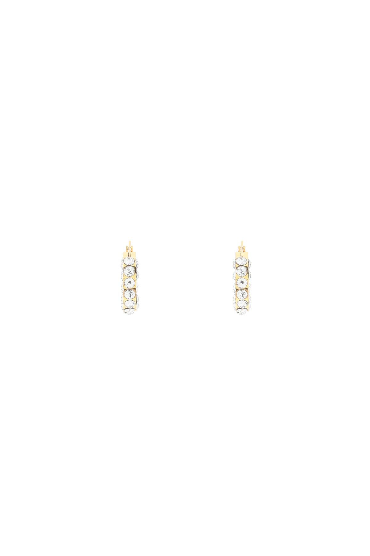 Small Jahleel Hoop Earrings With Crystals  - Gold