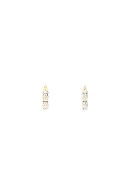 Small Jahleel Hoop Earrings With Crystals  - Gold