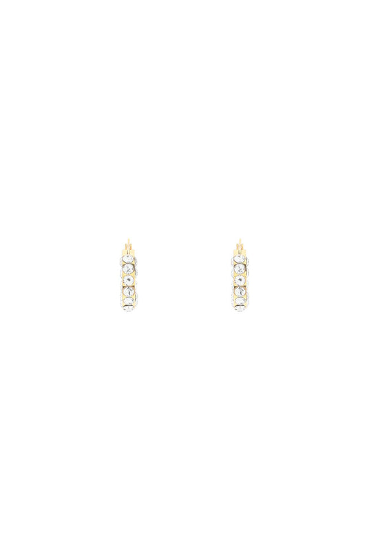 Small Jahleel Hoop Earrings With Crystals  - Gold