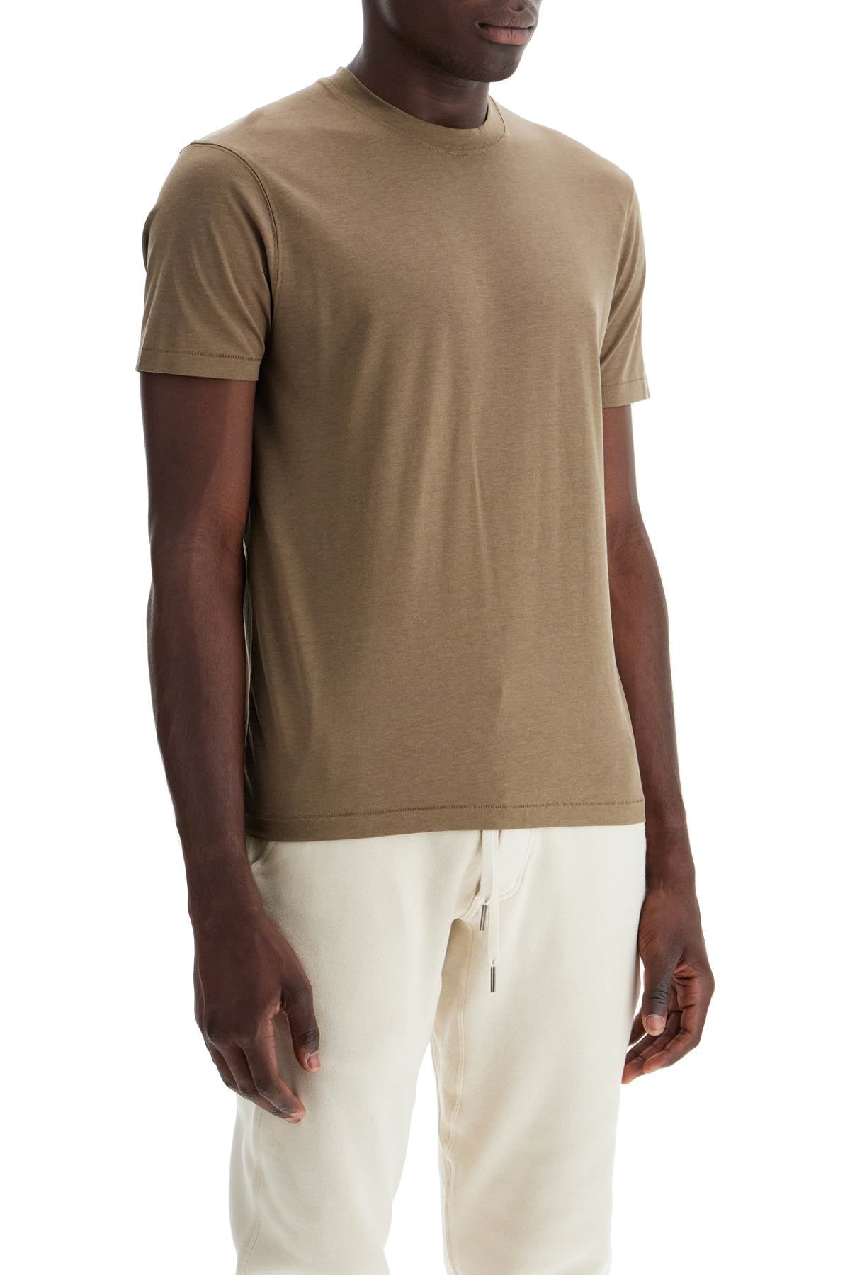 Cottono And Lyocell T-shirt  - Khaki