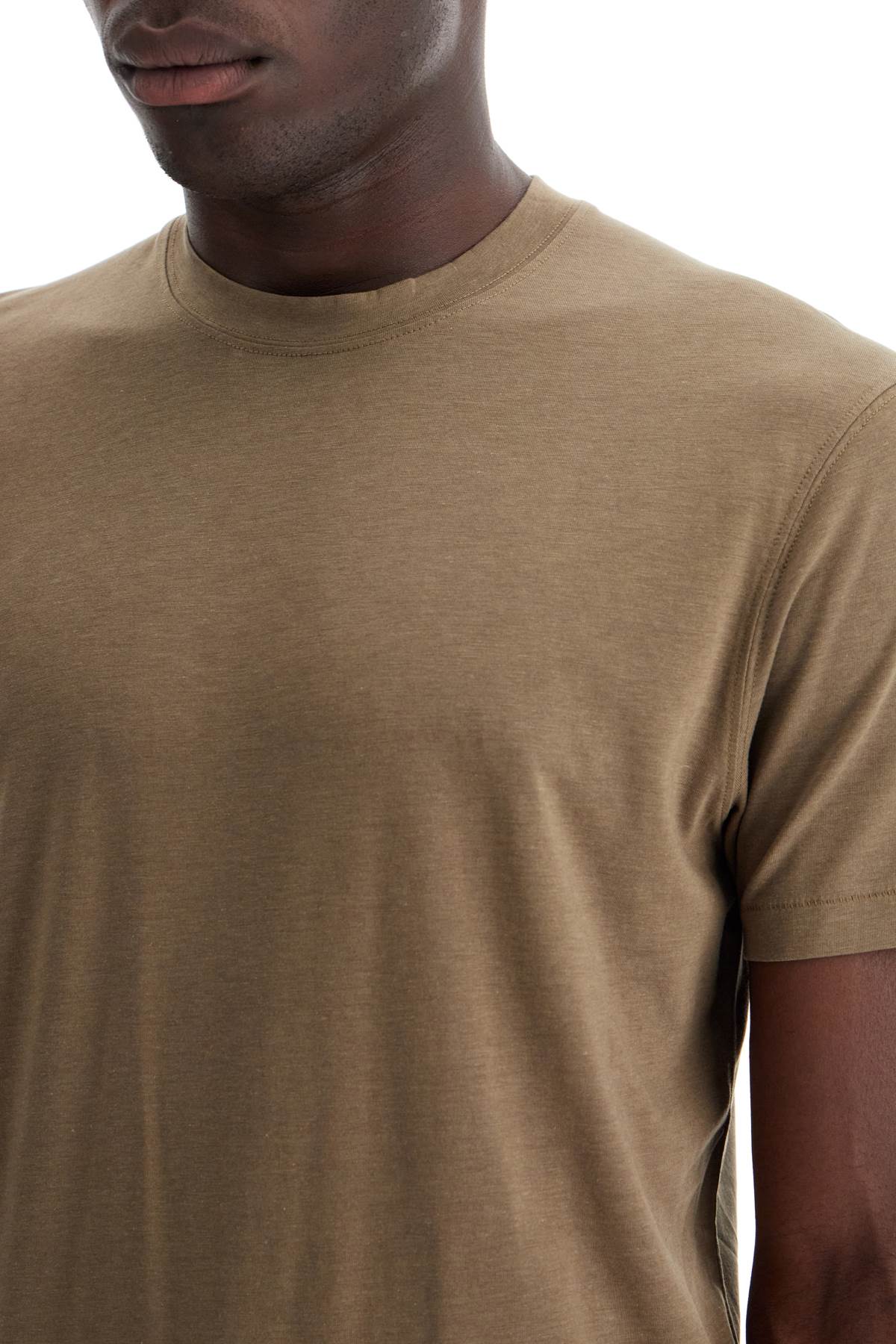 Cottono And Lyocell T-shirt  - Khaki