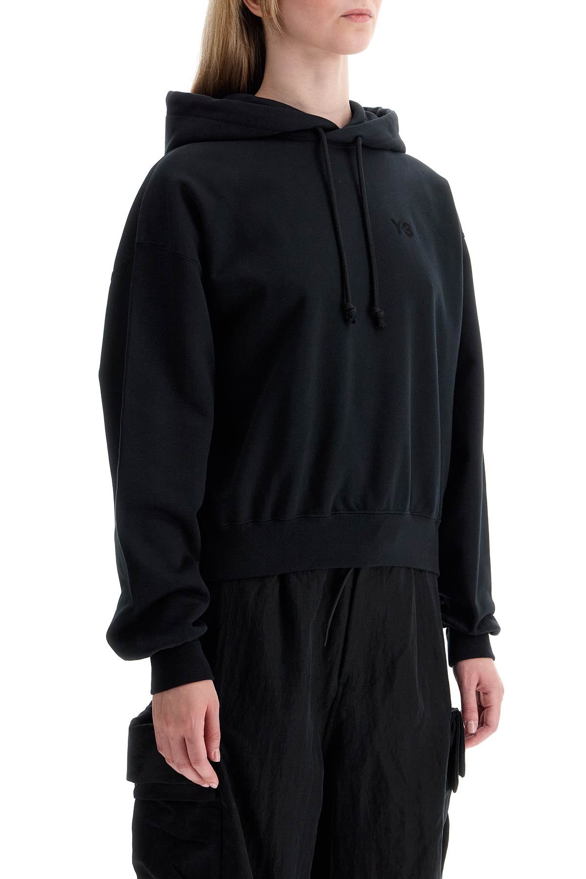 Boxy Hoodie With Hood  - Black