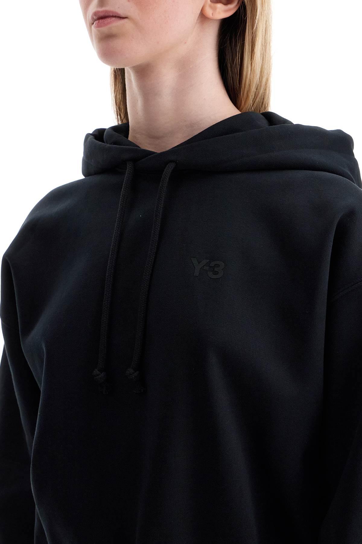 Boxy Hoodie With Hood  - Black