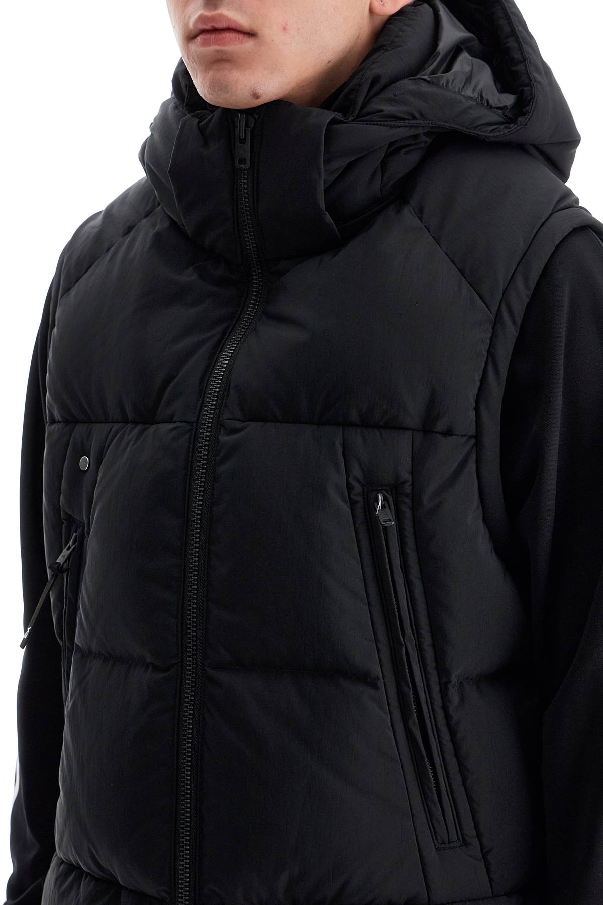 Pertex And Down Padded Vest  - Black