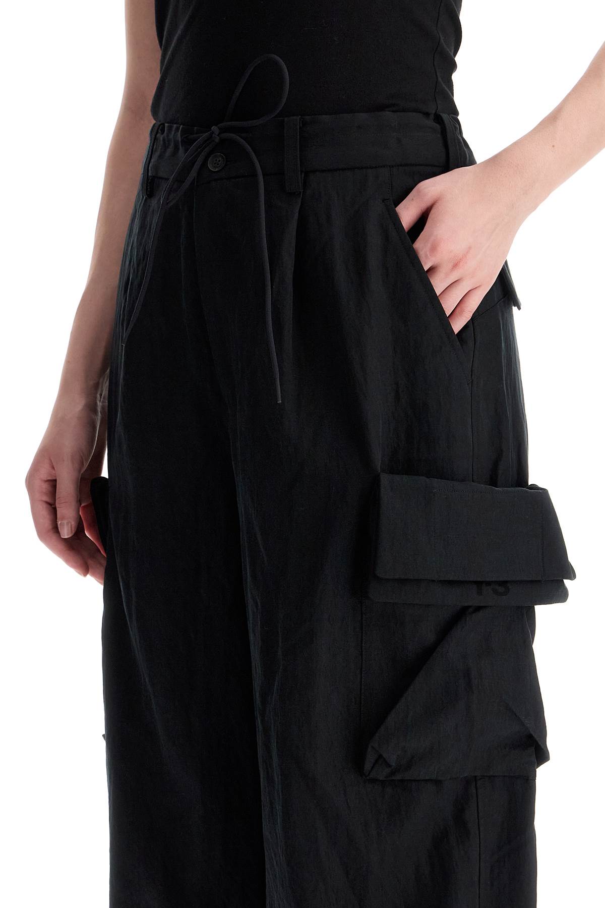 Lyocell Cargo Pants In  - Black