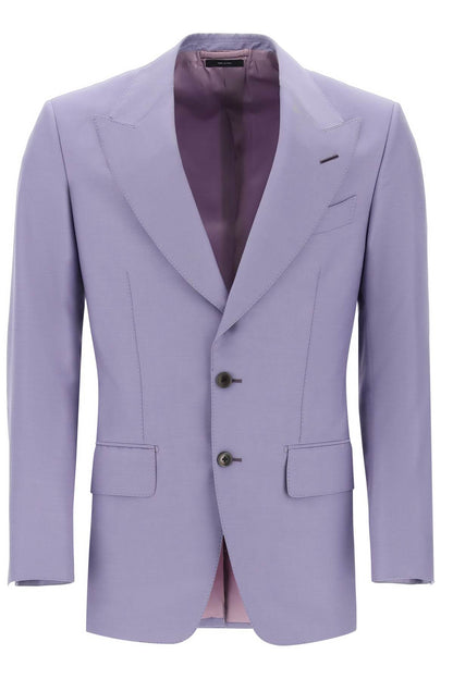 Atticus Wool And Silk Blend Blazer  - Purple