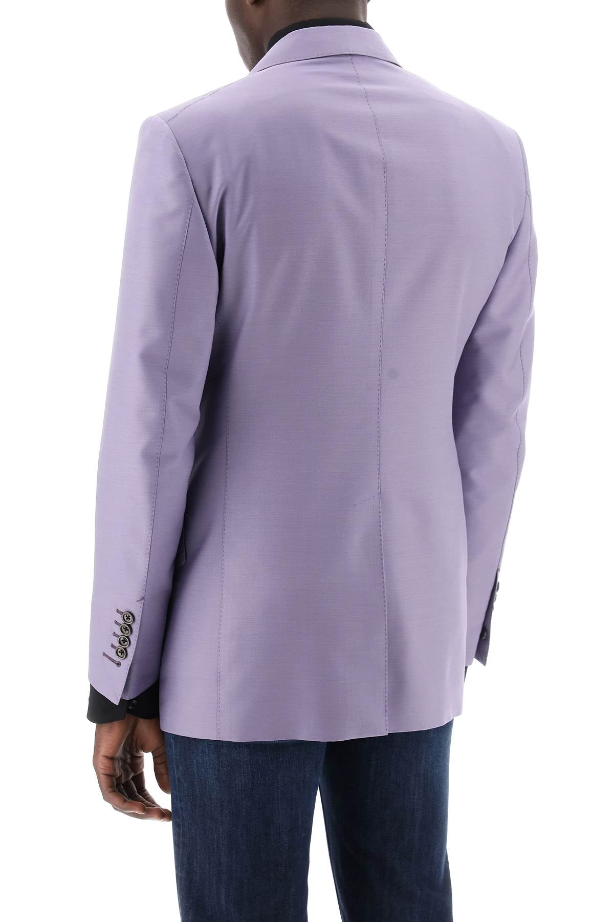 Atticus Wool And Silk Blend Blazer  - Purple