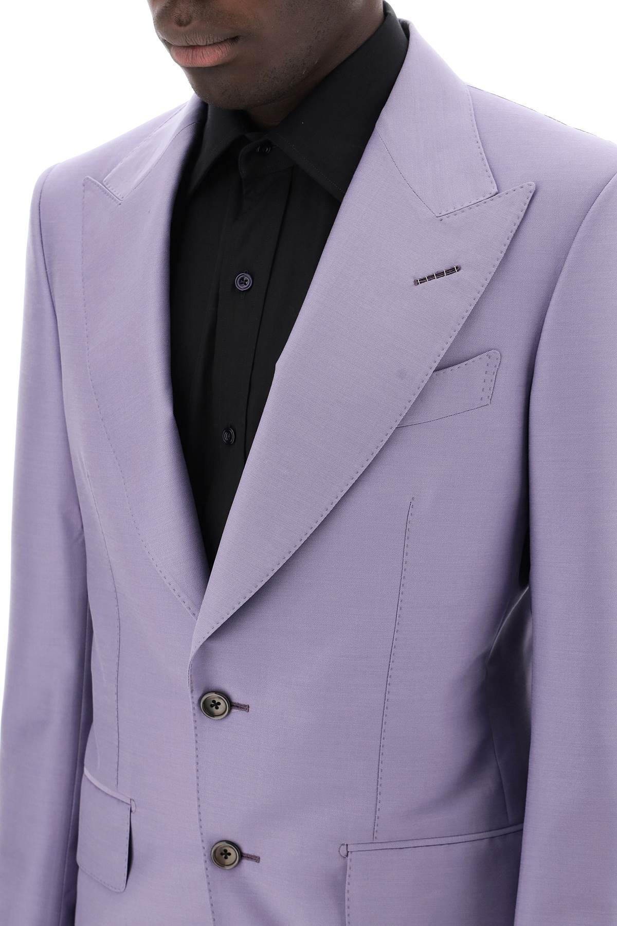 Atticus Wool And Silk Blend Blazer  - Purple