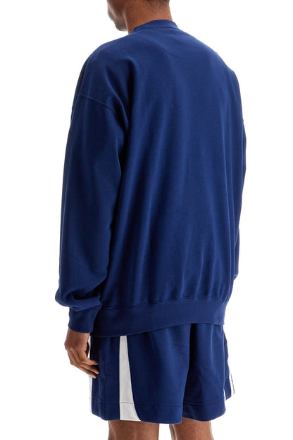 Blue Cotton Crewneck Sweatshirt For Men  - Blue