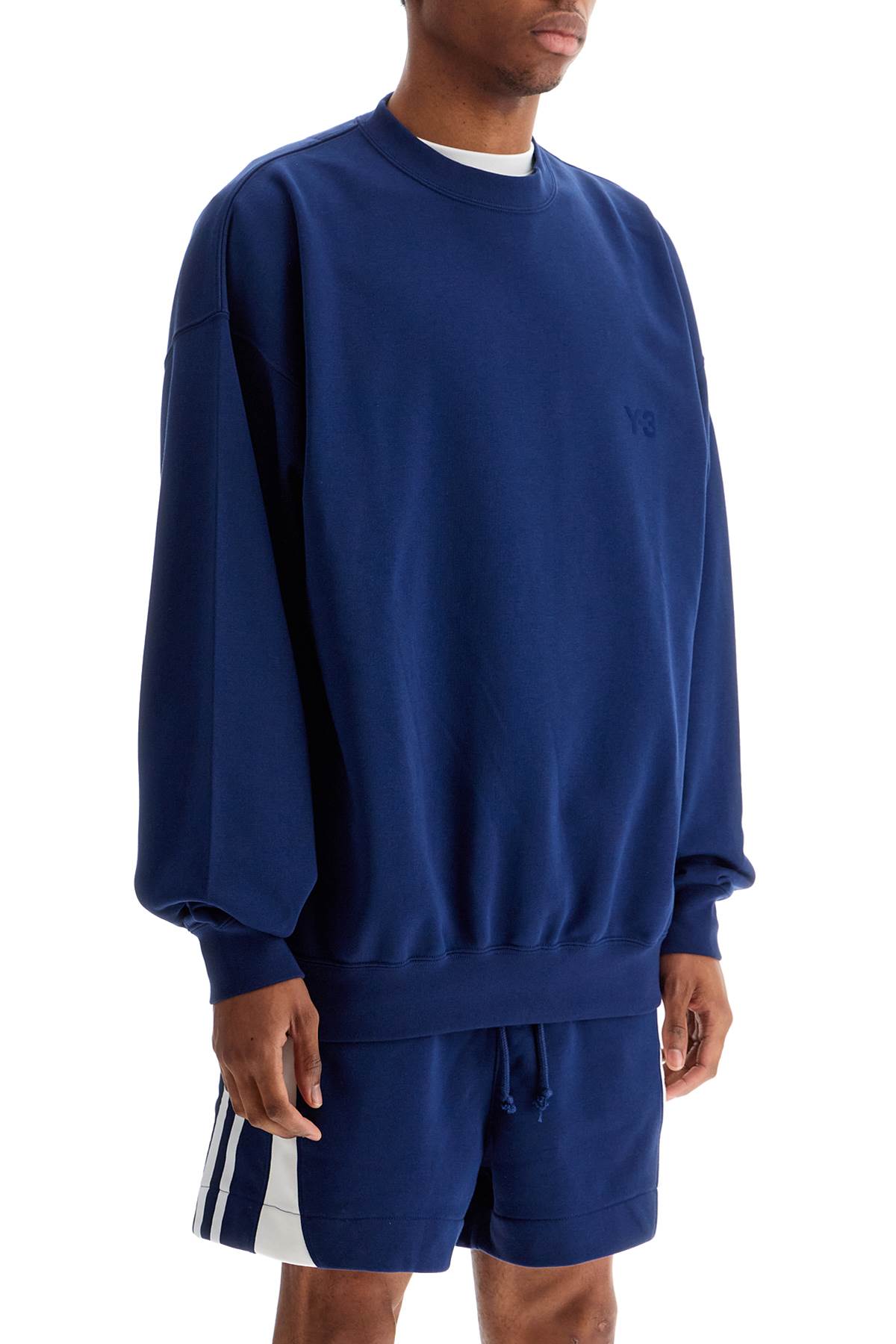 Blue Cotton Crewneck Sweatshirt For Men  - Blue