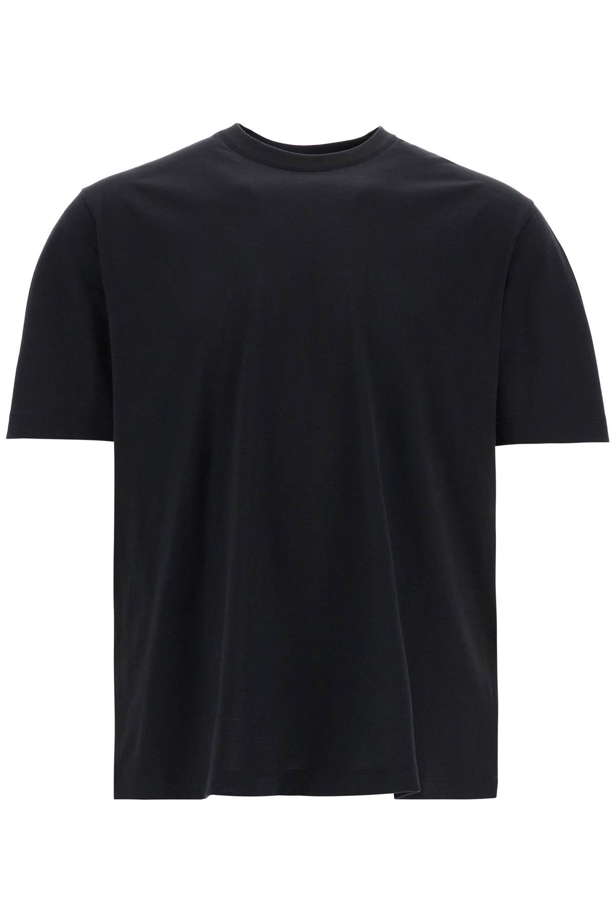 Black Logo Cotton T-shirt  - Black