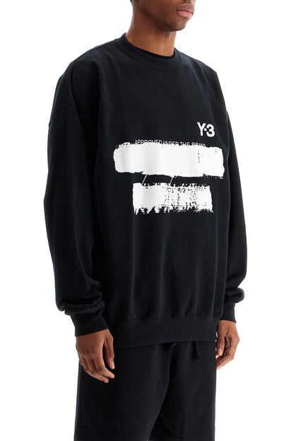 Black Cotton Sweatshirt With Text Graphic  - Black