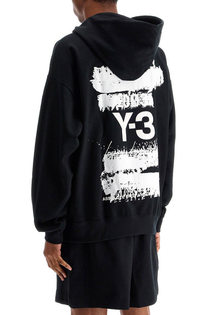 Black Cotton Hoodie With Gfx Print  - Black