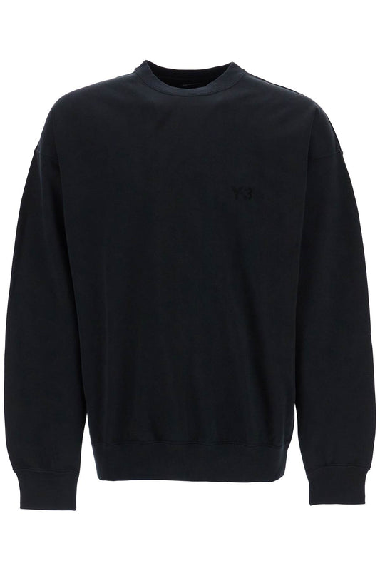 Black Cotton Crewneck Sweatshirt With Tone-on-tone Logo  - Black