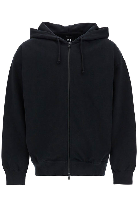 Black Cotton Zip Hoodie  - Black