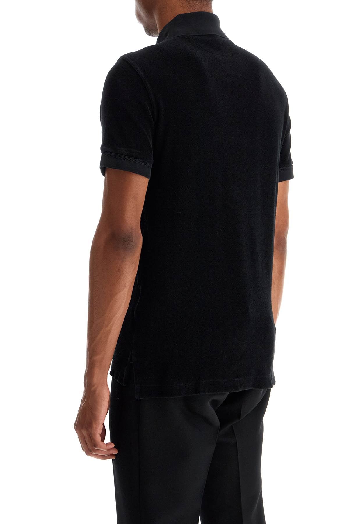 Black Cotton Solid Polo  - Black