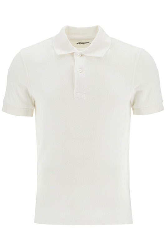 White Cotton Polo With Classic Collar  - White