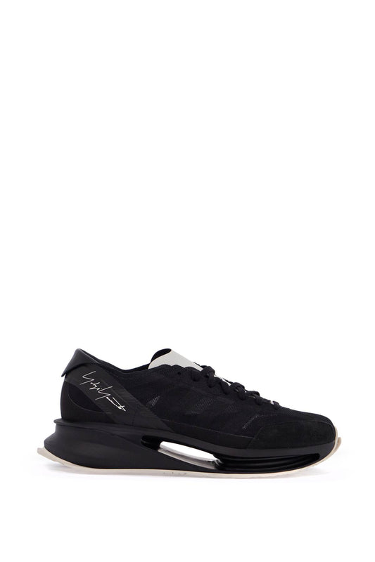 S-gendo Run Black Fabric And Leather Running Sneakers  - Black