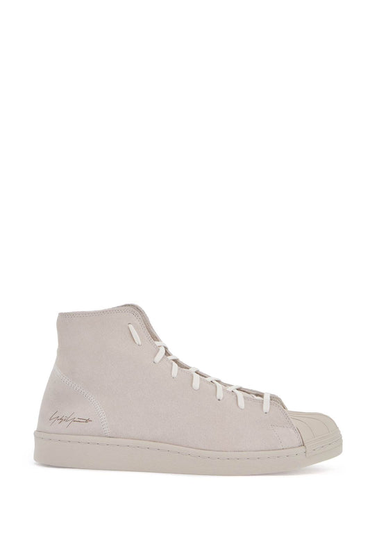 High-top Pro Model Sneakers In Light Gray Suede With Velcro Closure  - Grey